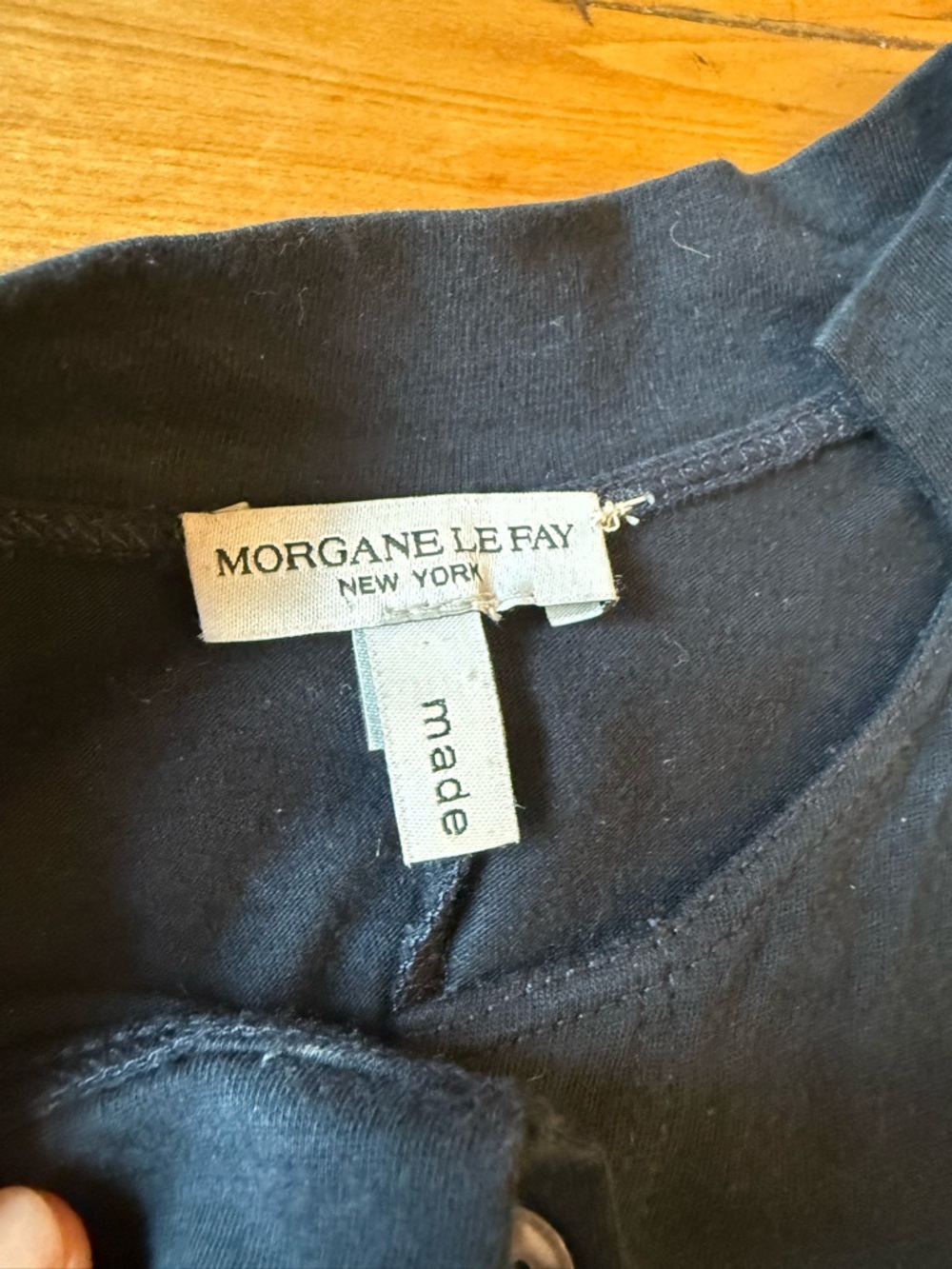 Morgane Le Fay Navy Button-Front Top - Picture 2 of 5